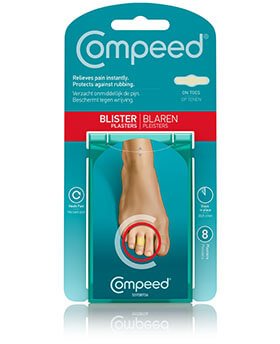 COMPEED<sup>®</sup> plāksteri tulznām uz kāju pirkstiem