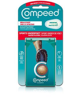 COMPEED<sup>®</sup> plāksteri sportojot uzberztām tulznām uz pēdām